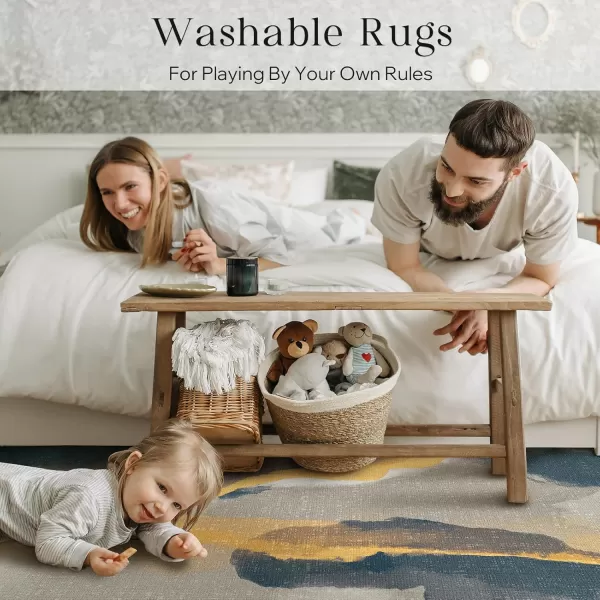 Phantoscope Geometry Collection Area Rug 4x6  Washable Rug Boho Rugs NonSlip for Living Room Bedroom Dining Room Dorm Indoor LowPile Carpet Modern Accent Rug Deep GreyGoldDeep GreyGold