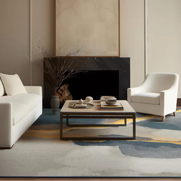 Phantoscope Geometry Collection Area Rug 4x6  Washable Rug Boho Rugs NonSlip for Living Room Bedroom Dining Room Dorm Indoor LowPile Carpet Modern Accent Rug Deep GreyGoldDeep GreyGold