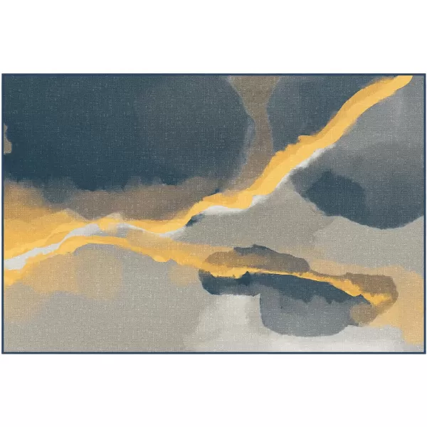 Phantoscope Geometry Collection Area Rug 4x6  Washable Rug Boho Rugs NonSlip for Living Room Bedroom Dining Room Dorm Indoor LowPile Carpet Modern Accent Rug Deep GreyGoldDeep GreyGold