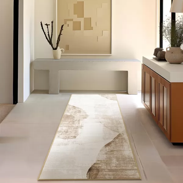 Phantoscope Geometry Collection Area Rug 6x9  Large Living Room Rug  Washable Rug Boho Rugs NonSlip for Bedroom Dining Room LowPile Floor Carpet Modern Accent Rug BlueNeutralLight BrownBeige