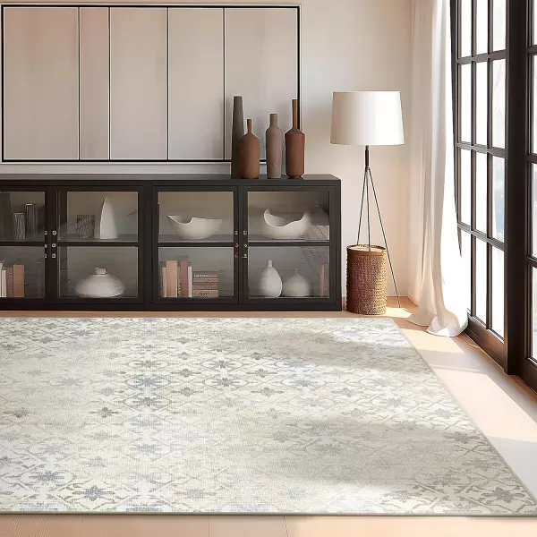 Phantoscope Hallway Runner Rug 2x6  Boho Washable NonSlip Kitchen Rug Runner UltraThin Geometry Distressed Accent Throw Rug for Entryway Laundry Bathroom Bedroom Teal FloralBeigeTeal FloralBeige