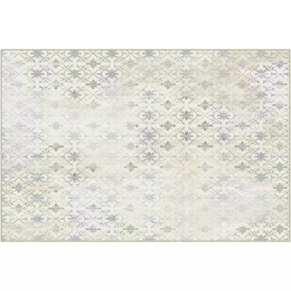 Phantoscope Hallway Runner Rug 2x6  Boho Washable NonSlip Kitchen Rug Runner UltraThin Geometry Distressed Accent Throw Rug for Entryway Laundry Bathroom Bedroom Teal FloralBeigeTeal FloralBeige