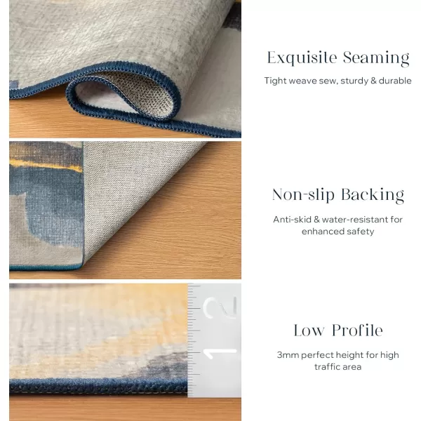 Phantoscope Hallway Runner Rug 2x6  Boho Washable NonSlip Kitchen Rug Runner UltraThin Geometry Modern Accent Throw Rug for Entryway Laundry Bathroom Bedroom Deep GreyGoldDeep GreyGold