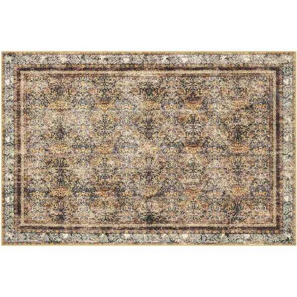 Phantoscope Hallway Runner Rug 2x6  Boho Washable NonSlip Kitchen Rug Runner UltraThin Vintage Distressed Accent Throw Rug for Entryway Laundry Bathroom Bedroom Brick RedBlackDark BrownOrange Spice