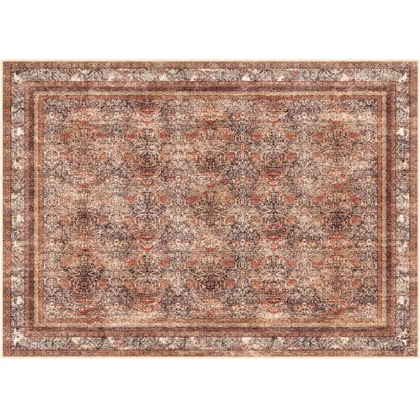 Phantoscope Hallway Runner Rug 2x6  Boho Washable NonSlip Kitchen Rug Runner UltraThin Vintage Distressed Accent Throw Rug for Entryway Laundry Bathroom Bedroom Brick RedBlackBrick RedBlack