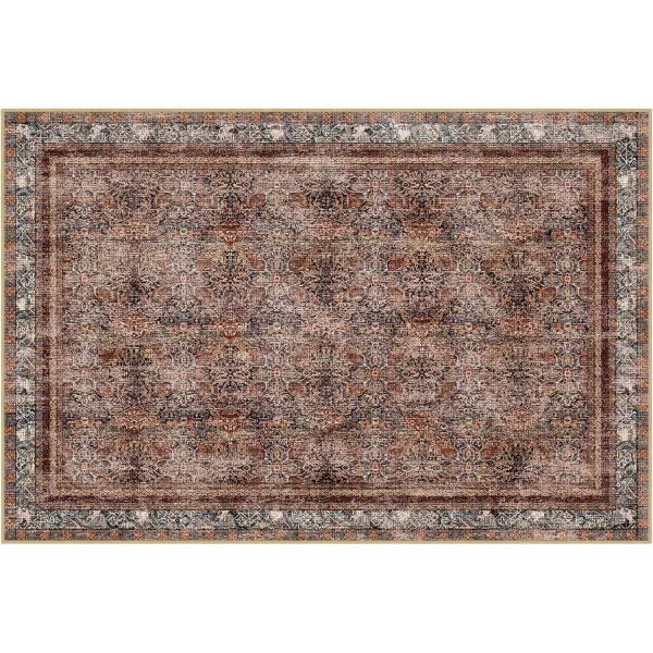 Phantoscope Hallway Runner Rug 2x6  Boho Washable NonSlip Kitchen Rug Runner UltraThin Vintage Distressed Accent Throw Rug for Entryway Laundry Bathroom Bedroom Brick RedBlackBrick RedBlack