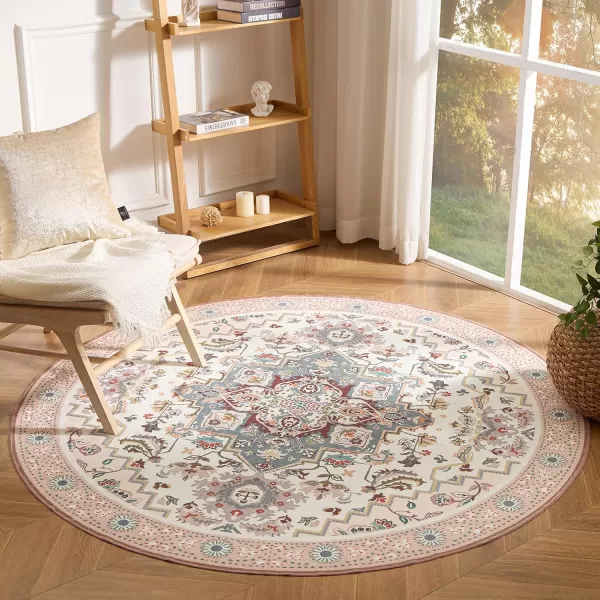 Phantoscope Hallway Runner Rug 2x6 Boho Washable NonSlip Kitchen Rug Runner with Rubber Backing UltraThin Classic Floral Painting Carpet Runner for Entryway Laundry Bathroom BlueIvoryLilacPinkIvoryGray