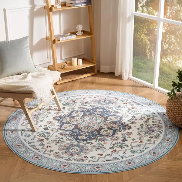 Phantoscope Hallway Runner Rug 2x6 Boho Washable NonSlip Kitchen Rug Runner with Rubber Backing UltraThin Classic Floral Painting Carpet Runner for Entryway Laundry Bathroom BlueIvoryLilacBlueIvoryLilac