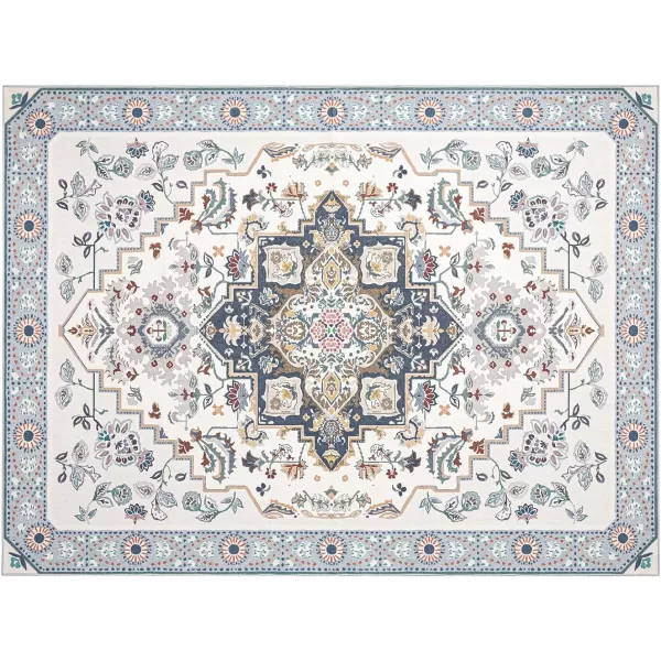Phantoscope Hallway Runner Rug 2x6 Boho Washable NonSlip Kitchen Rug Runner with Rubber Backing UltraThin Classic Floral Painting Carpet Runner for Entryway Laundry Bathroom BlueIvoryLilacBlueIvoryLilac
