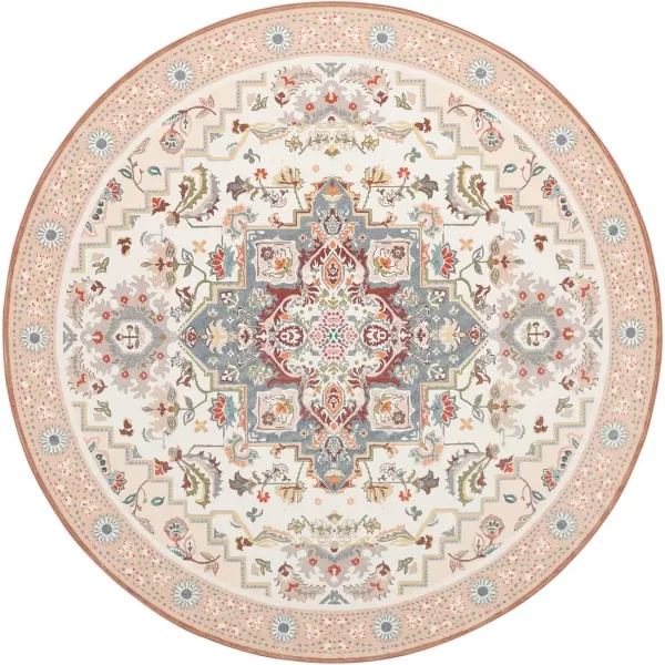 Phantoscope Hallway Runner Rug 2x6 Boho Washable NonSlip Kitchen Rug Runner with Rubber Backing UltraThin Classic Floral Painting Carpet Runner for Entryway Laundry Bathroom BlueIvoryLilacPinkIvoryGray