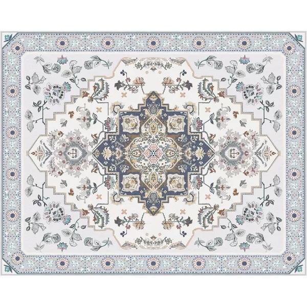 Phantoscope Hallway Runner Rug 2x6 Boho Washable NonSlip Kitchen Rug Runner with Rubber Backing UltraThin Classic Floral Painting Carpet Runner for Entryway Laundry Bathroom BlueIvoryLilacBlueIvoryLilac