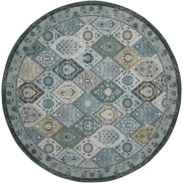 Phantoscope Hallway Runner Rug 2x6  Vintage Washable NonSlip Kitchen Rug Runner with Rubber Backing UltraThin Moroccan Boho Carpet Runner for Entryway Laundry Bathroom Blue TealMultiNeutral Gray