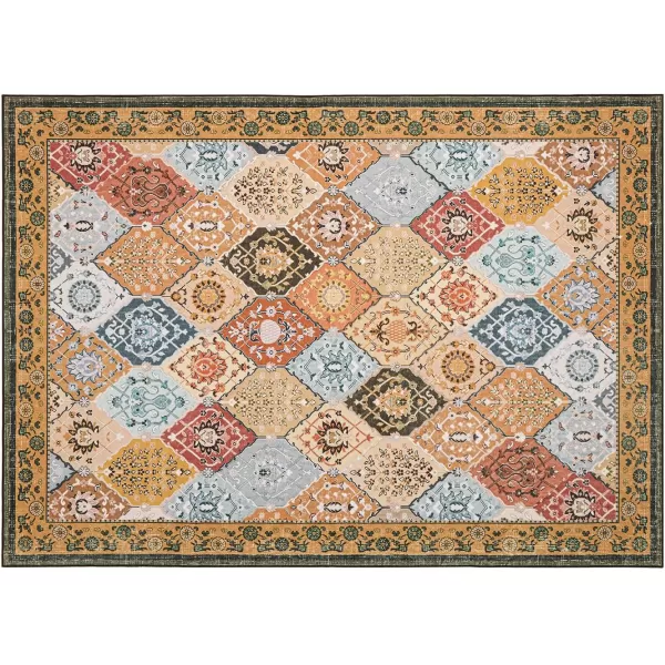 Phantoscope Hallway Runner Rug 2x6  Vintage Washable NonSlip Kitchen Rug Runner with Rubber Backing UltraThin Moroccan Boho Carpet Runner for Entryway Laundry Bathroom Blue TealMultiTan BrownMulti