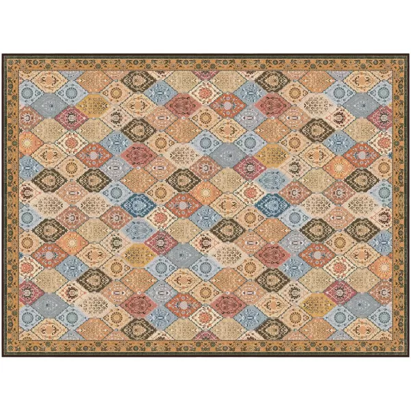 Phantoscope Hallway Runner Rug 2x6  Vintage Washable NonSlip Kitchen Rug Runner with Rubber Backing UltraThin Moroccan Boho Carpet Runner for Entryway Laundry Bathroom Blue TealMultiTan BrownMulti