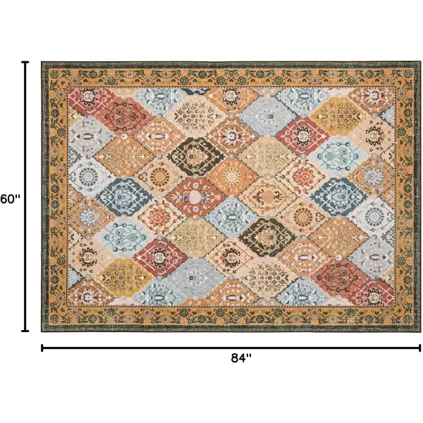 Phantoscope Hallway Runner Rug 2x6  Vintage Washable NonSlip Kitchen Rug Runner with Rubber Backing UltraThin Moroccan Boho Carpet Runner for Entryway Laundry Bathroom Blue TealMultiTan BrownMulti