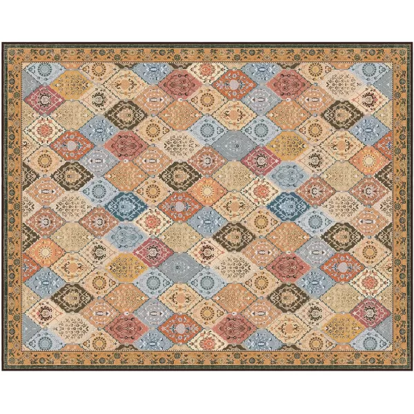 Phantoscope Hallway Runner Rug 2x6  Vintage Washable NonSlip Kitchen Rug Runner with Rubber Backing UltraThin Moroccan Boho Carpet Runner for Entryway Laundry Bathroom Blue TealMultiTan BrownMulti