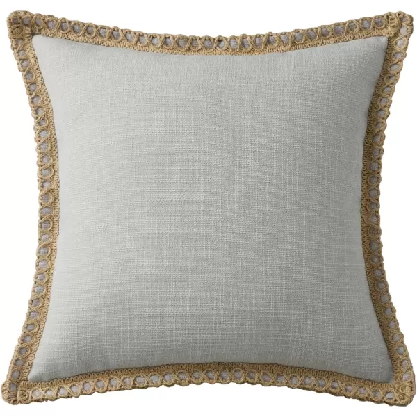 Phantoscope Pack of 2 Farmhouse Decorative Solid Throw Decorative Pillow Cover Burlap Linen Trimmed Tailored Edges Orange 18 x 18 inches 45 x 45 cmFlax Gray
