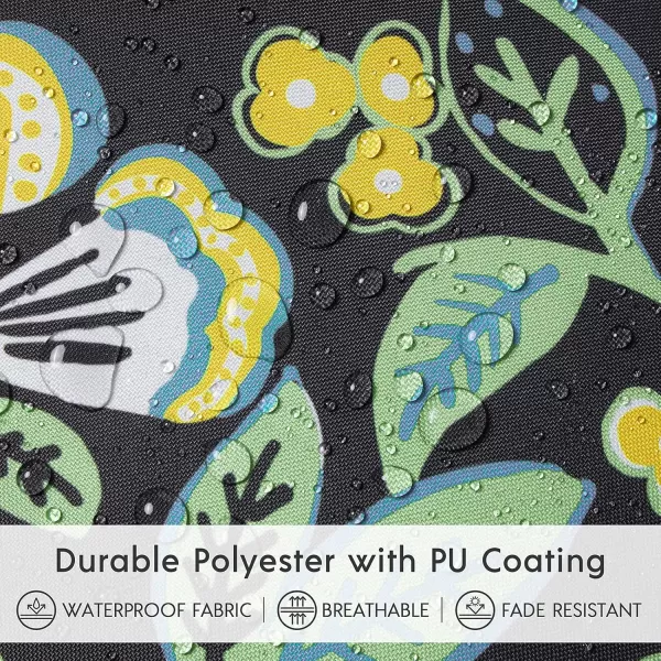 Phantoscope Pack of 2 Outdoor Indoor Throw Decorative Pillow Cover Floral Waterproof Patio Pillows Cushion Case for Couch Tent Park Off White 18 x 18 InchesDark Green