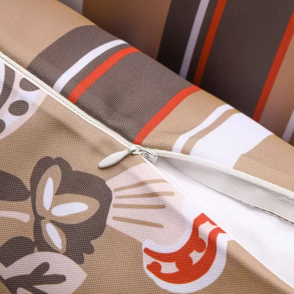 Phantoscope Pack of 2 Outdoor Indoor Throw Decorative Pillow Cover Floral Waterproof Patio Pillows Cushion Case for Couch Tent Park Off White 18 x 18 InchesLight Coffee