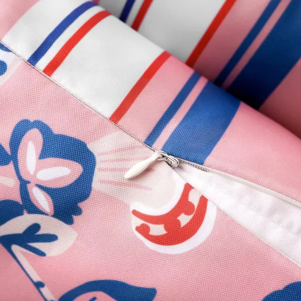 Phantoscope Pack of 2 Outdoor Indoor Throw Decorative Pillow Cover Floral Waterproof Patio Pillows Cushion Case for Couch Tent Park Off White 18 x 18 InchesPink