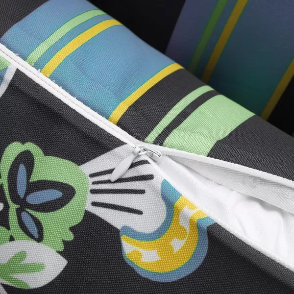 Phantoscope Pack of 2 Outdoor Indoor Throw Decorative Pillow Cover Floral Waterproof Patio Pillows Cushion Case for Couch Tent Park Off White 18 x 18 InchesDark Green