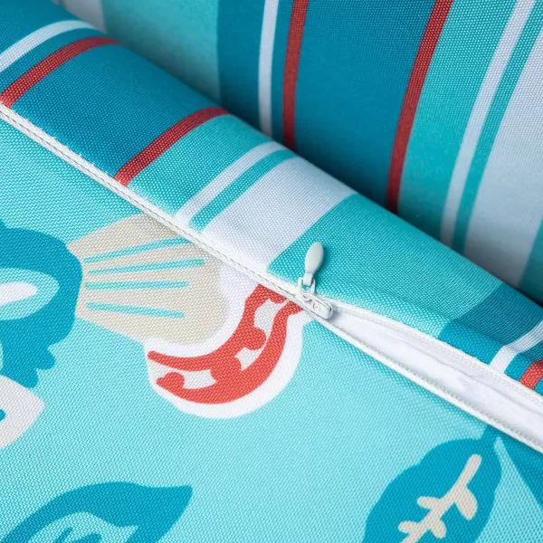 Phantoscope Pack of 2 Outdoor Indoor Throw Decorative Pillow Cover Floral Waterproof Patio Pillows Cushion Case for Couch Tent Park Off White 18 x 18 InchesTurquoise