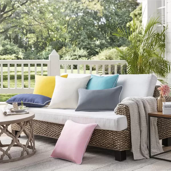 Phantoscope Pack of 2 Outdoor Waterproof Throw Pillow Covers Decorative Square Cushion Case Patio Pillows for Couch Tent Sunbrella 18x18 YellowBlack