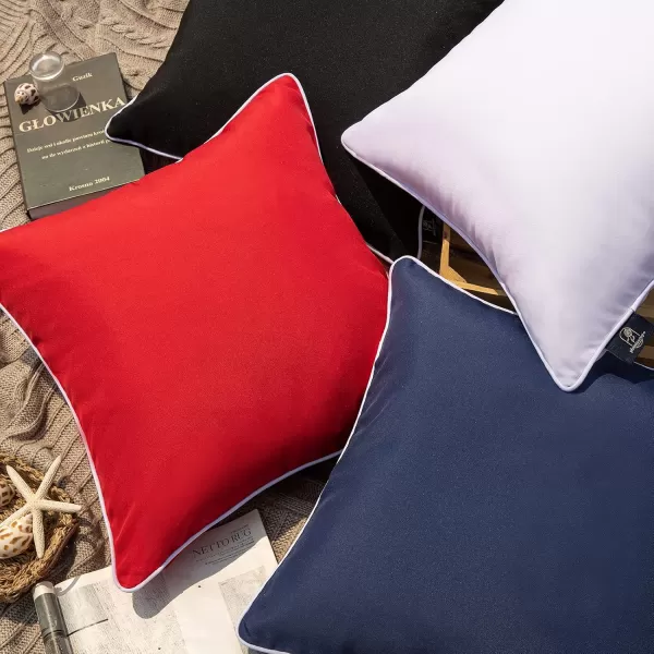 Phantoscope Pack of 2 Outdoor Waterproof Throw Pillow Covers Decorative Square Cushion Case Patio Pillows for Couch Tent Sunbrella 18x18 YellowBlack