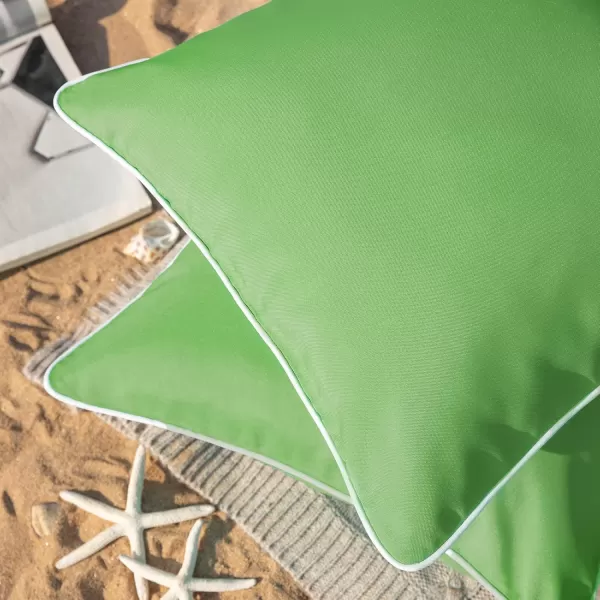 Phantoscope Pack of 2 Outdoor Waterproof Throw Pillow Covers Decorative Square Cushion Case Patio Pillows for Couch Tent Sunbrella 18x18 YellowForest Green