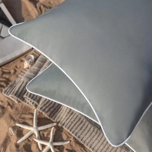 Phantoscope Pack of 2 Outdoor Waterproof Throw Pillow Covers Decorative Square Cushion Case Patio Pillows for Couch Tent Sunbrella 18x18 YellowGray