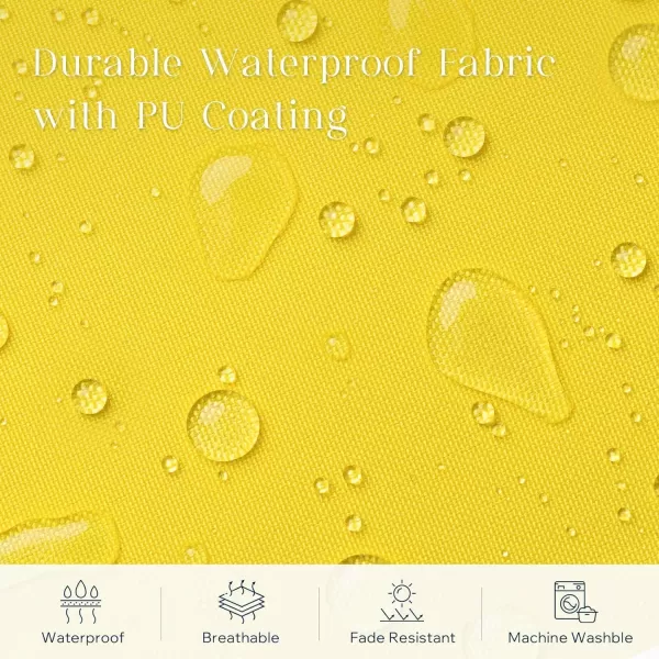 Phantoscope Pack of 2 Outdoor Waterproof Throw Pillow Covers Decorative Square Cushion Case Patio Pillows for Couch Tent Sunbrella 18x18 YellowLemon Yellow