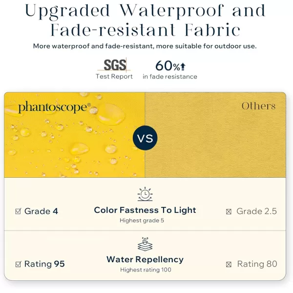 Phantoscope Pack of 2 Outdoor Waterproof Throw Pillow Covers Decorative Square Cushion Case Patio Pillows for Couch Tent Sunbrella 18x18 YellowLight Coffee