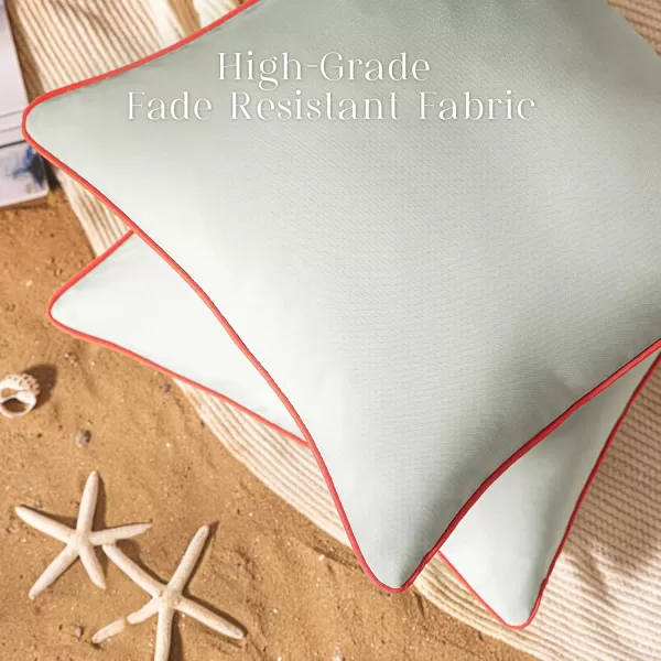 Phantoscope Pack of 2 Outdoor Waterproof Throw Pillow Covers Decorative Square Cushion Case Patio Pillows for Couch Tent Sunbrella 18x18 YellowLight Grey