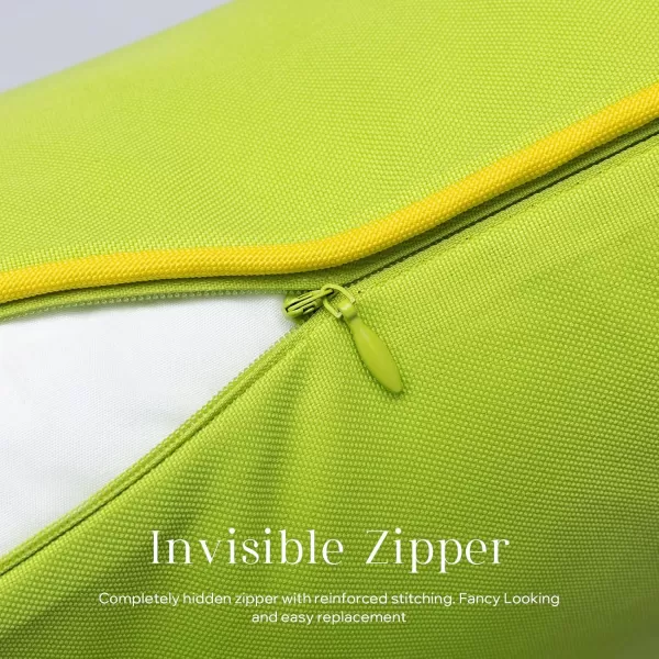 Phantoscope Pack of 2 Outdoor Waterproof Throw Pillow Covers Decorative Square Cushion Case Patio Pillows for Couch Tent Sunbrella 18x18 YellowLime Green
