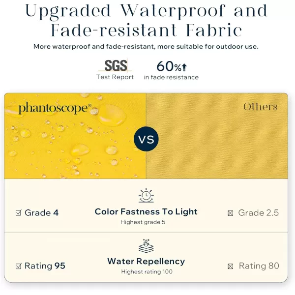 Phantoscope Pack of 2 Outdoor Waterproof Throw Pillow Covers Decorative Square Cushion Case Patio Pillows for Couch Tent Sunbrella 18x18 YellowOrange