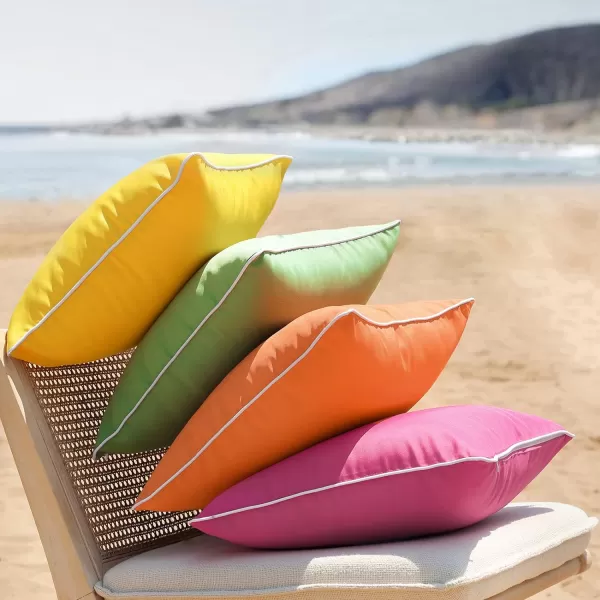 Phantoscope Pack of 2 Outdoor Waterproof Throw Pillow Covers Decorative Square Cushion Case Patio Pillows for Couch Tent Sunbrella 18x18 YellowOrange