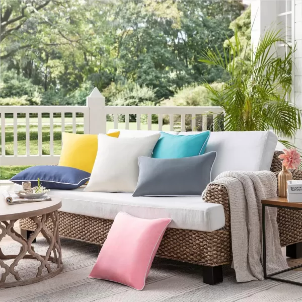 Phantoscope Pack of 2 Outdoor Waterproof Throw Pillow Covers Decorative Square Cushion Case Patio Pillows for Couch Tent Sunbrella 18x18 YellowPink