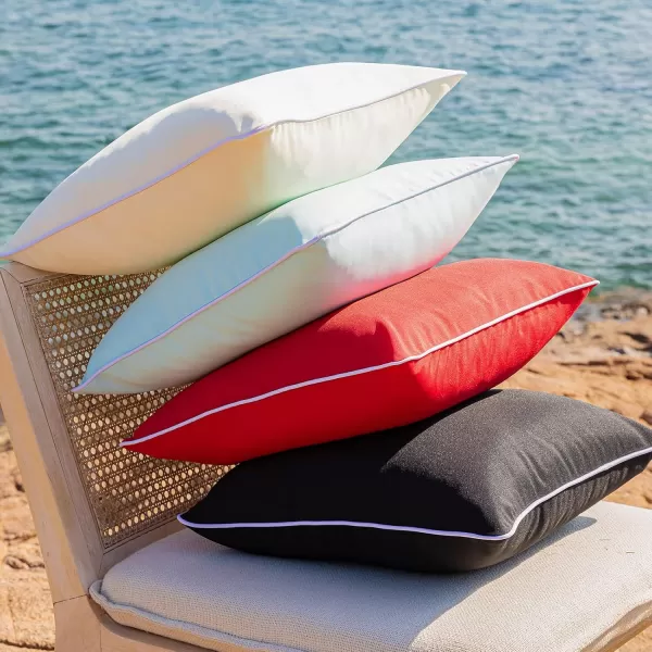 Phantoscope Pack of 2 Outdoor Waterproof Throw Pillow Covers Decorative Square Cushion Case Patio Pillows for Couch Tent Sunbrella 18x18 YellowRed