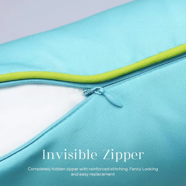 Phantoscope Pack of 2 Outdoor Waterproof Throw Pillow Covers Decorative Square Cushion Case Patio Pillows for Couch Tent Sunbrella 18x18 YellowSky Blue