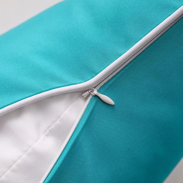 Phantoscope Pack of 2 Outdoor Waterproof Throw Pillow Covers Decorative Square Cushion Case Patio Pillows for Couch Tent Sunbrella 18x18 YellowTeal Blue