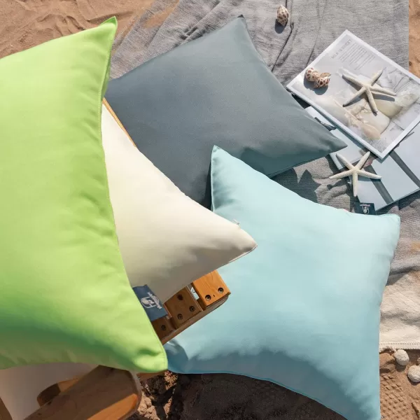 Phantoscope Pack of 2 Outdoor Waterproof Throw Pillow Covers Decorative Square Cushion Case Patio Pillows for Couch Tent Sunbrella 18x18 YellowWhite