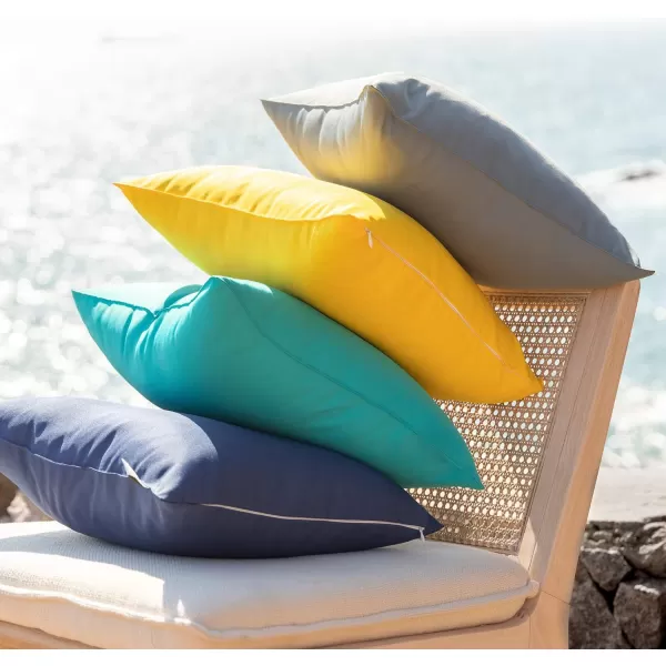 Phantoscope Pack of 2 Outdoor Waterproof Throw Pillow Covers Decorative Square Cushion Case Patio Pillows for Couch Tent Sunbrella 18x18 YellowWhite