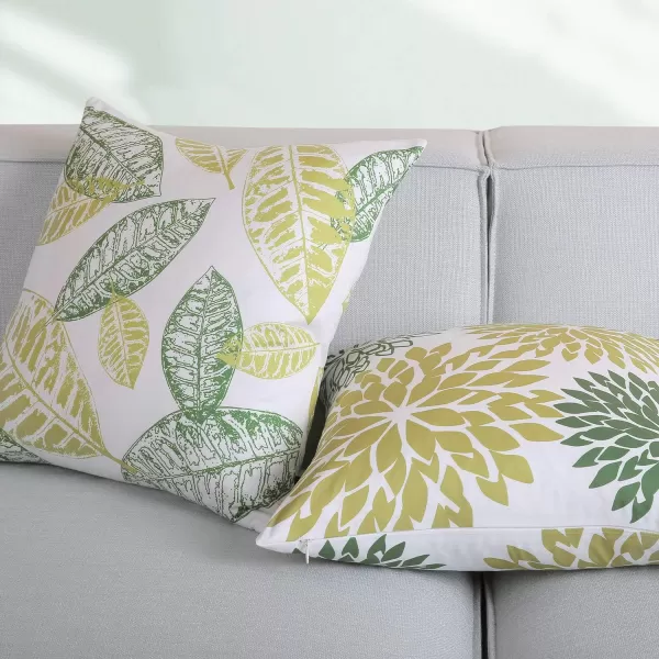 Phantoscope Set of 4 New Living Series Halloween Velvet Pillows Leaf Geometric Throw Decorative Fall Velvet Pillow Cover Cushion Cover Orange and Black 18 x 18 inches 45 x 45 cmDark Green