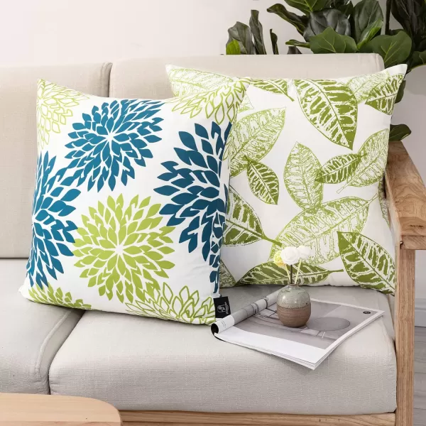 Phantoscope Set of 4 New Living Series Halloween Velvet Pillows Leaf Geometric Throw Decorative Fall Velvet Pillow Cover Cushion Cover Orange and Black 18 x 18 inches 45 x 45 cmBlue