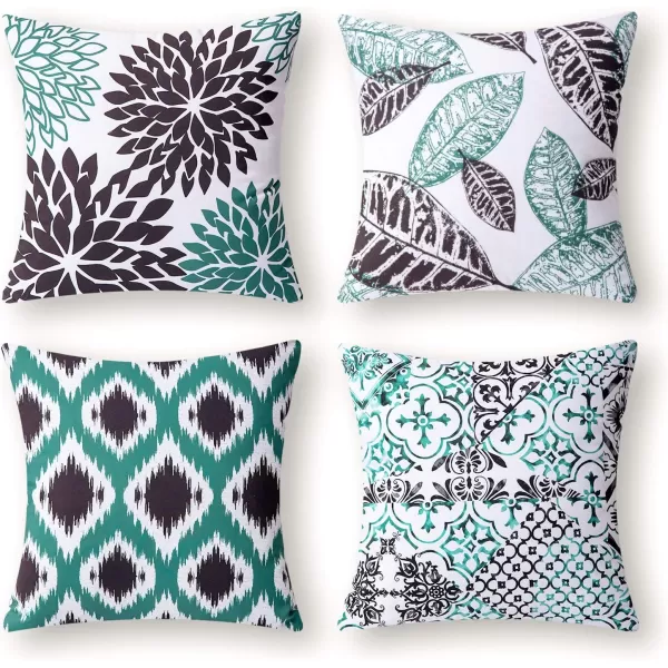Phantoscope Set of 4 New Living Series Halloween Velvet Pillows Leaf Geometric Throw Decorative Fall Velvet Pillow Cover Cushion Cover Orange and Black 18 x 18 inches 45 x 45 cmBlack