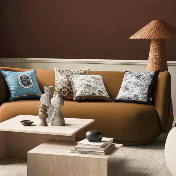 Phantoscope Set of 4 New Living Series Halloween Velvet Pillows Leaf Geometric Throw Decorative Fall Velvet Pillow Cover Cushion Cover Orange and Black 18 x 18 inches 45 x 45 cmBlack and Grey