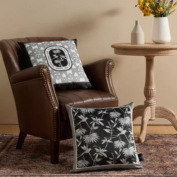 Phantoscope Set of 4 New Living Series Halloween Velvet Pillows Leaf Geometric Throw Decorative Fall Velvet Pillow Cover Cushion Cover Orange and Black 18 x 18 inches 45 x 45 cmBlack and Grey
