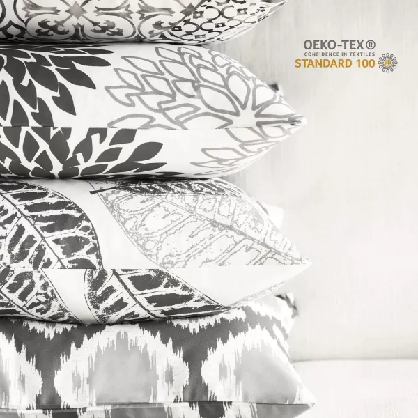 Phantoscope Set of 4 New Living Series Halloween Velvet Pillows Leaf Geometric Throw Decorative Fall Velvet Pillow Cover Cushion Cover Orange and Black 18 x 18 inches 45 x 45 cmGray