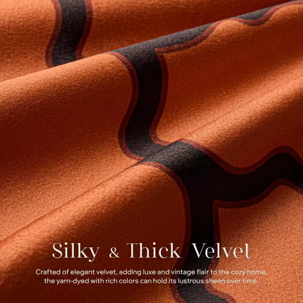 Phantoscope Set of 4 New Living Series Halloween Velvet Pillows Leaf Geometric Throw Decorative Fall Velvet Pillow Cover Cushion Cover Orange and Black 18 x 18 inches 45 x 45 cmOrangeBlack
