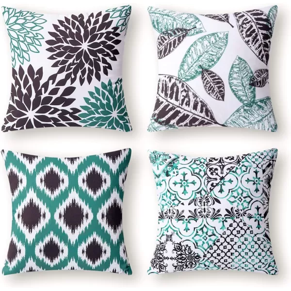Phantoscope Set of 4 New Living Series Halloween Velvet Pillows Leaf Geometric Throw Decorative Fall Velvet Pillow Cover Cushion Cover Orange and Black 18 x 18 inches 45 x 45 cmBlack